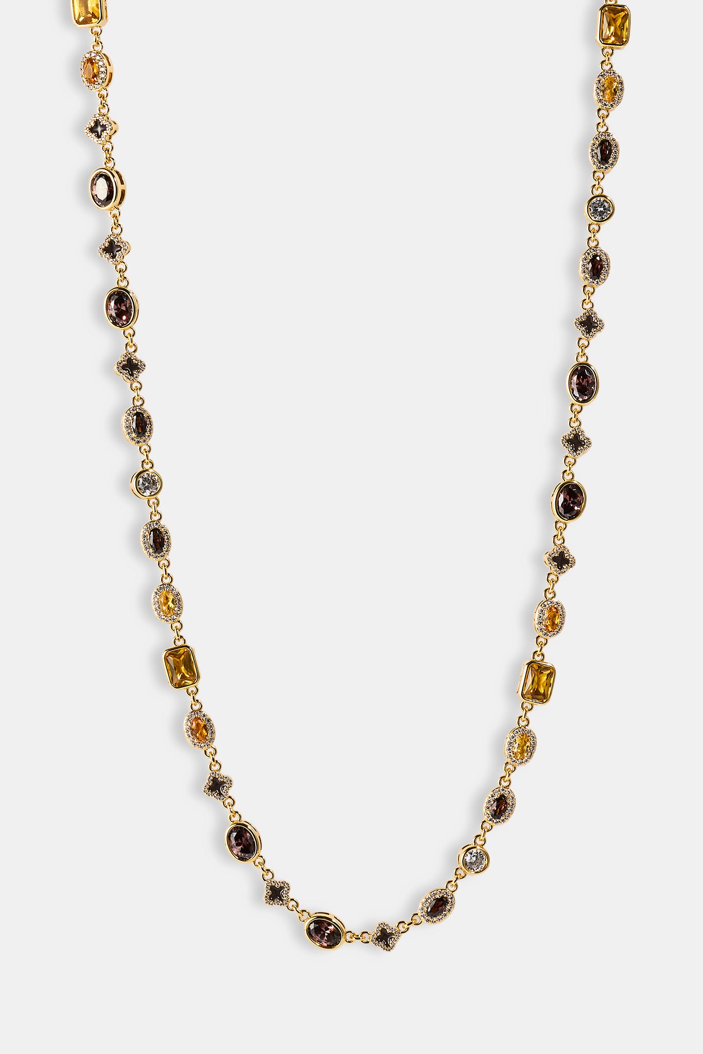 Chocolate Motif Multi Gemstone Chain - 6mm